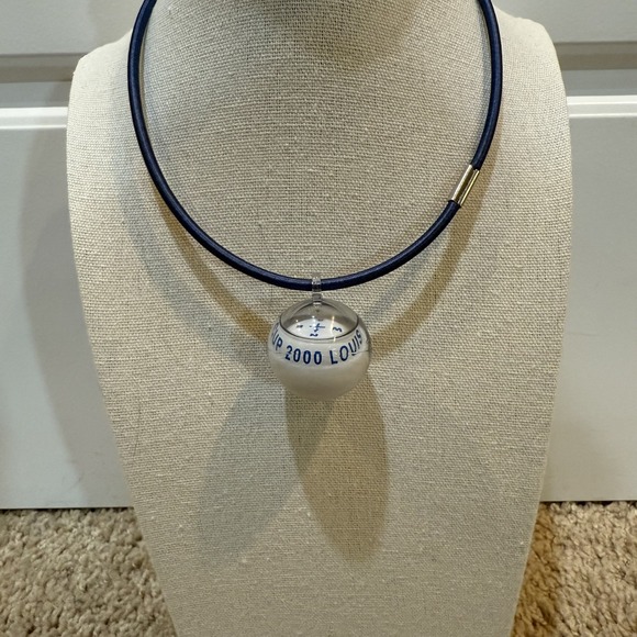 Louis Vuitton Jewelry - Vintage Louis Vuitton Cup 2000 Necklace Blue Cord Globe Pendant Unisex Collector
